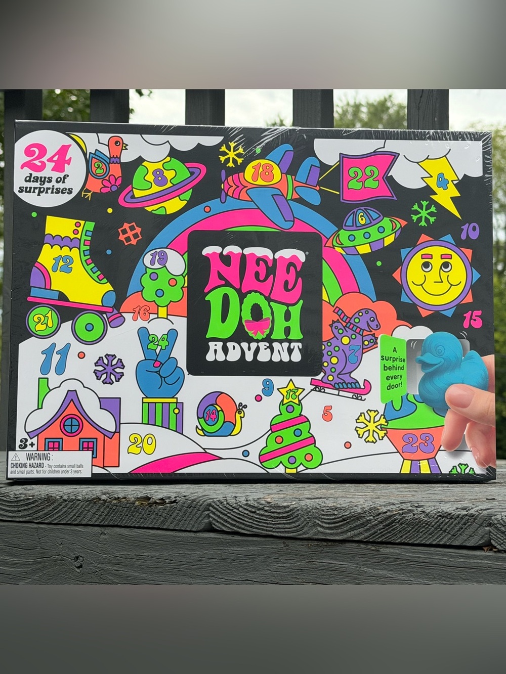 Needoh Advent Colorful Holiday Countdown Box